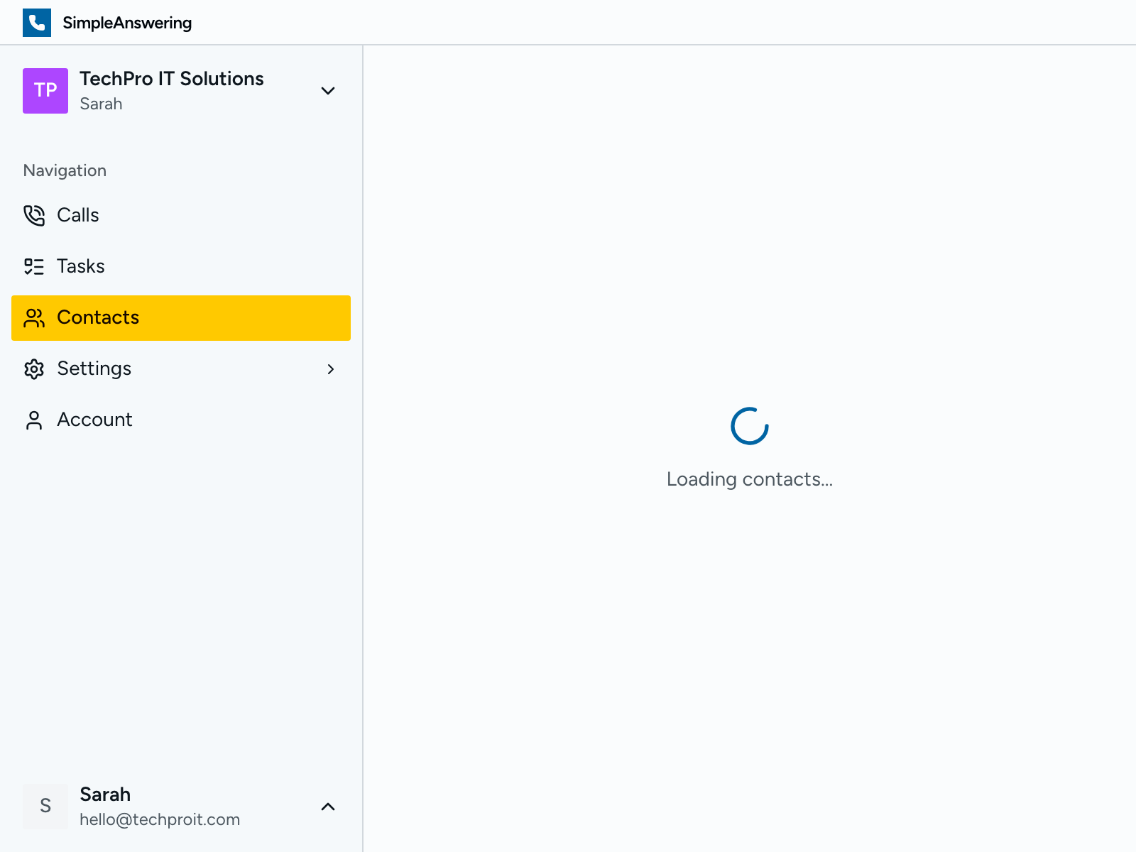 Contacts list with call history