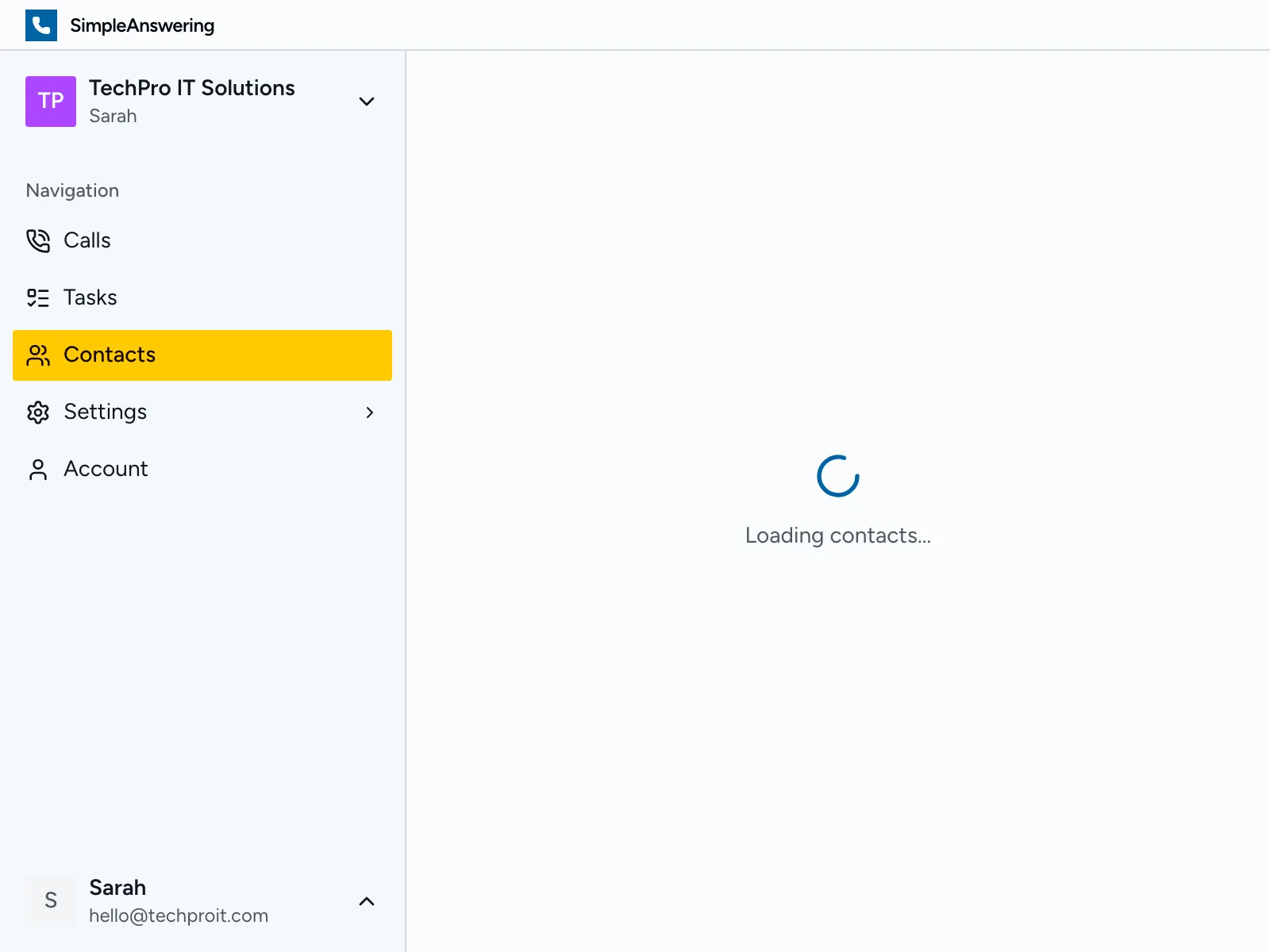 Contacts list with call history