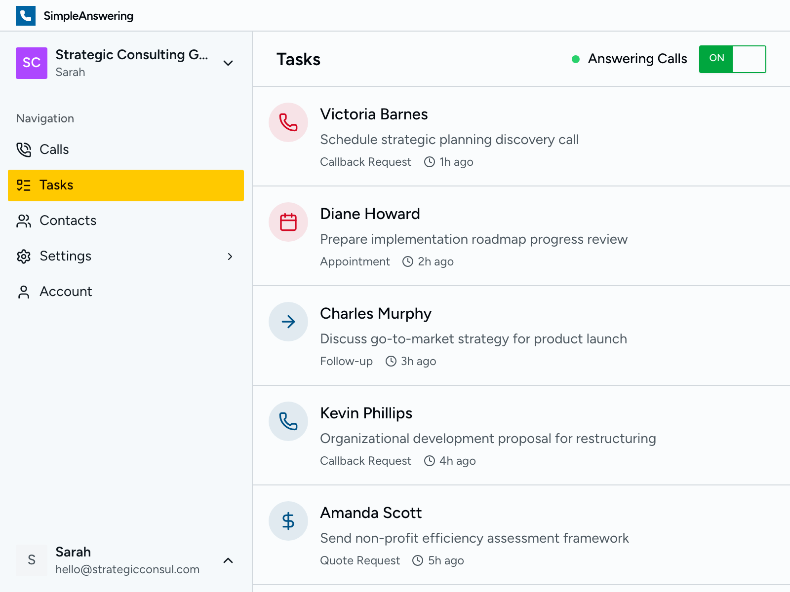 Action items with urgency flags