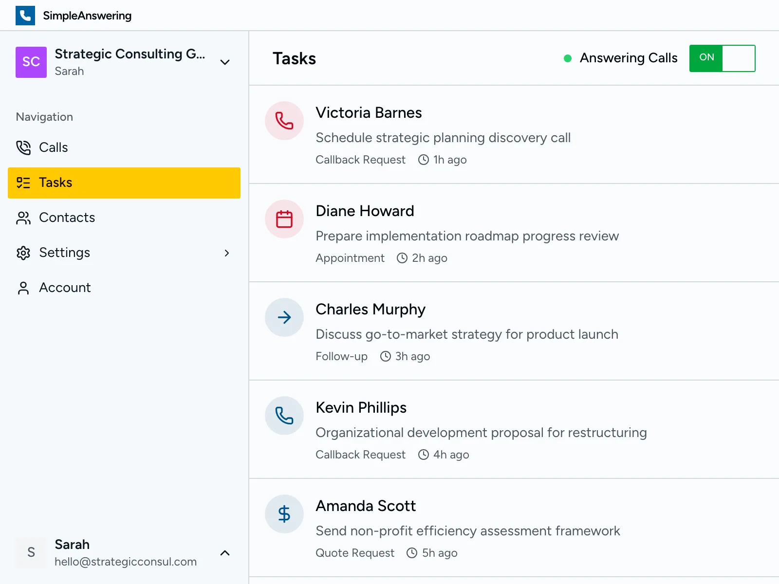 Action items with urgency flags